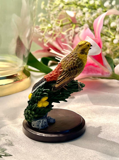 Miniature Yellow Bird Figurine Home Decor 4 in