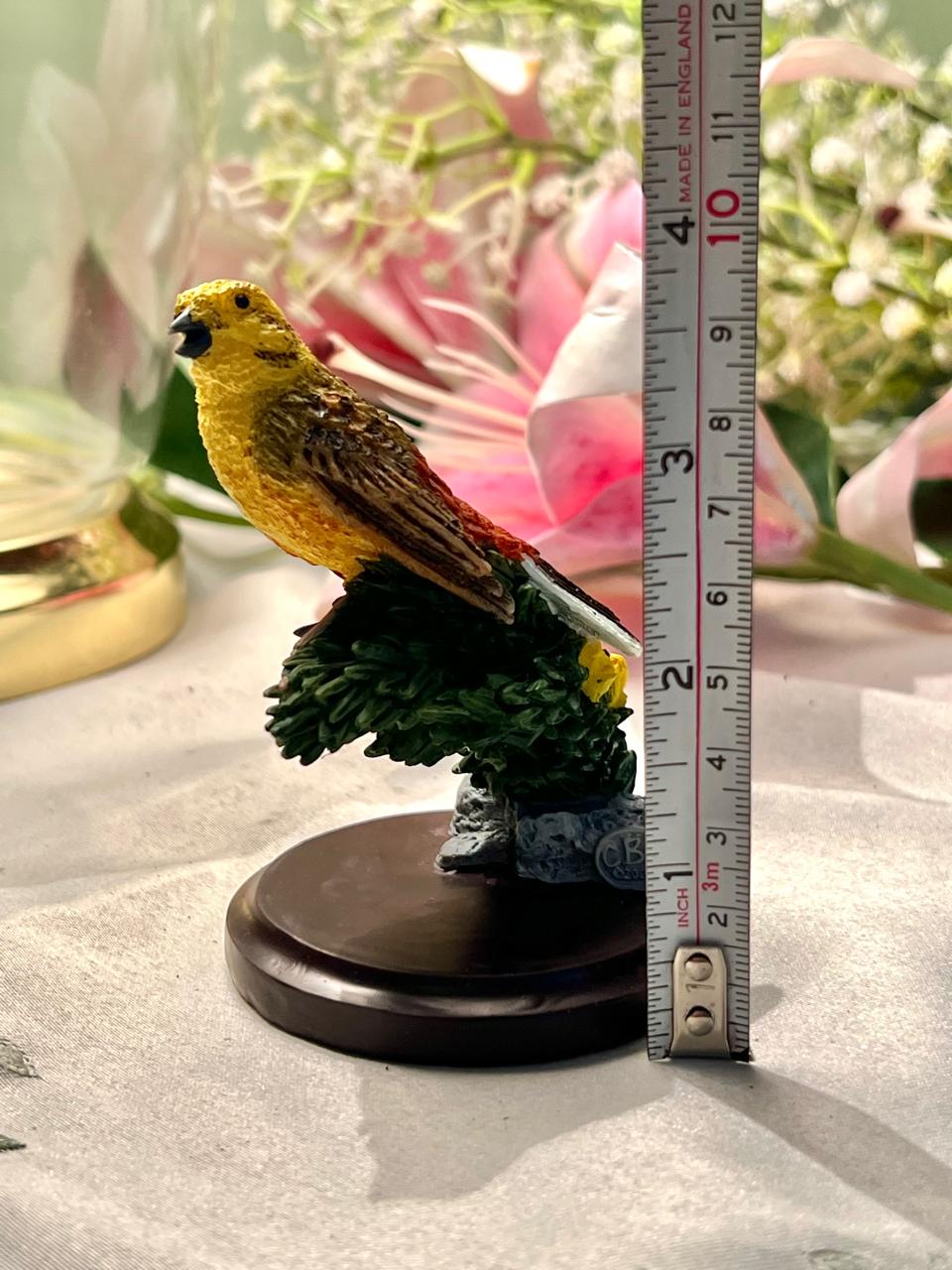 Miniature Yellow Bird Figurine Home Decor 4 in