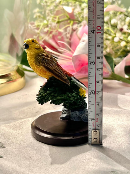 Miniature Yellow Bird Figurine Home Decor 4 in
