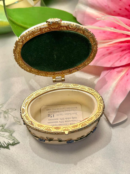 Blue Shoe Floral Hinged Trinket Box 3 in