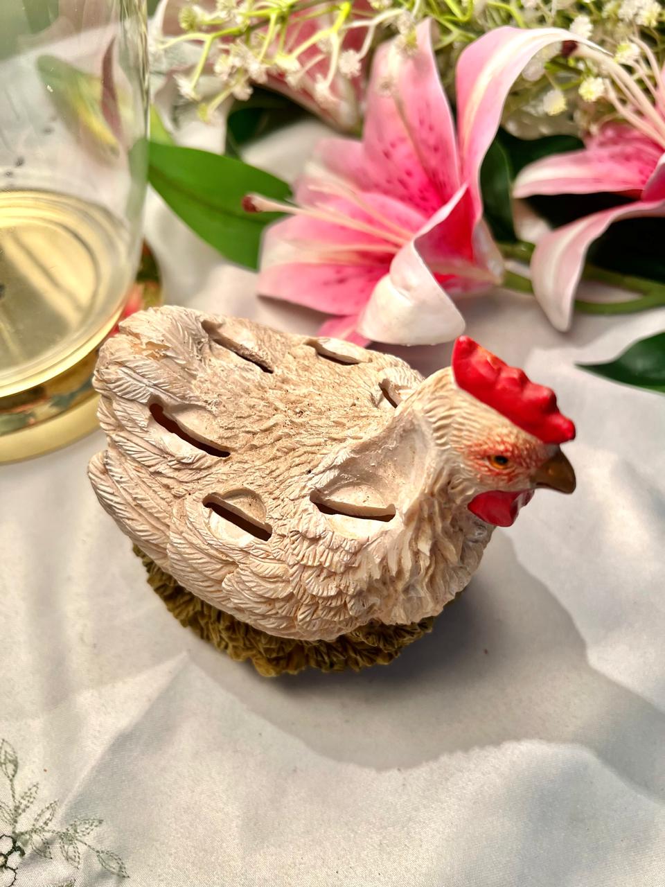 Hen on Nest Decorative Figurine 12cm