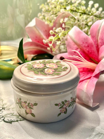 Floral Lidded Trinket Jar 4 in