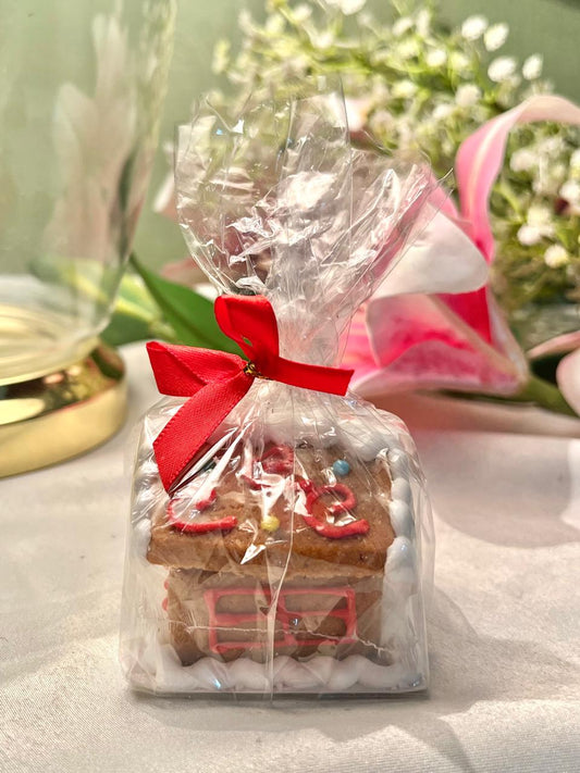 Gingerbread House Miniature Decor Brown & Red 5cm