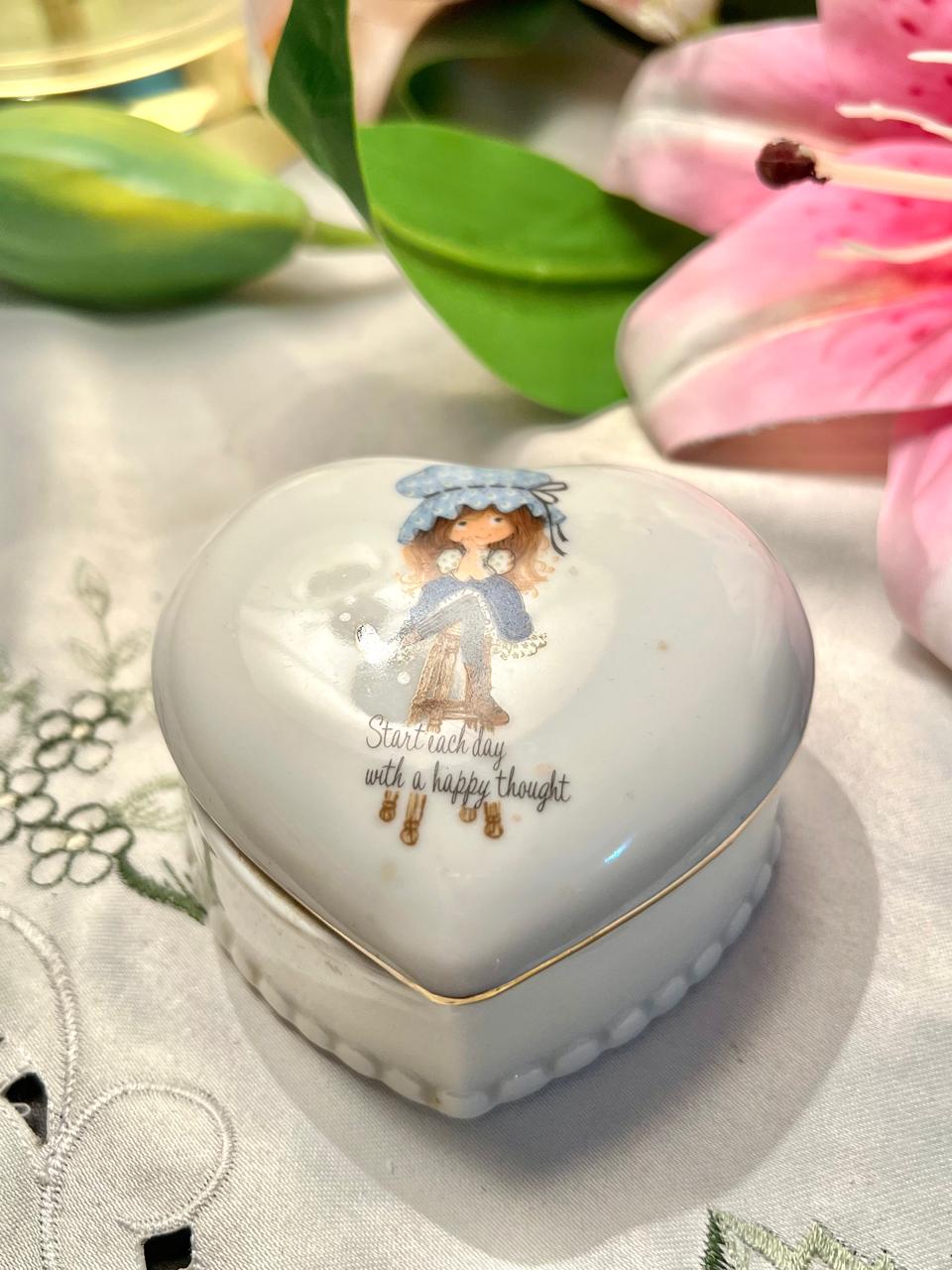 Petticoats & Pantaloons Heart Porcelain Trinket Box 3 in
