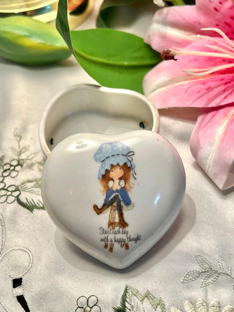 Petticoats & Pantaloons Heart Porcelain Trinket Box 3 in