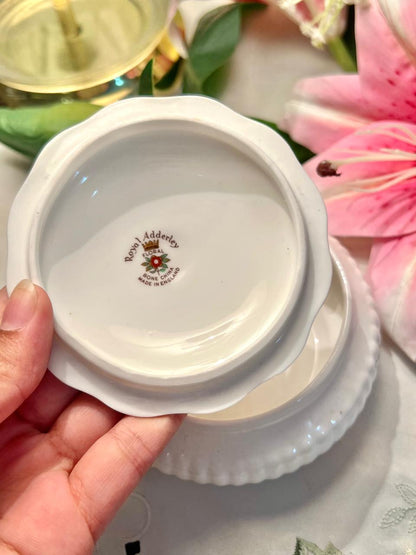 Royal Adderley Bone China Pink Rose Trinket Box 4 in