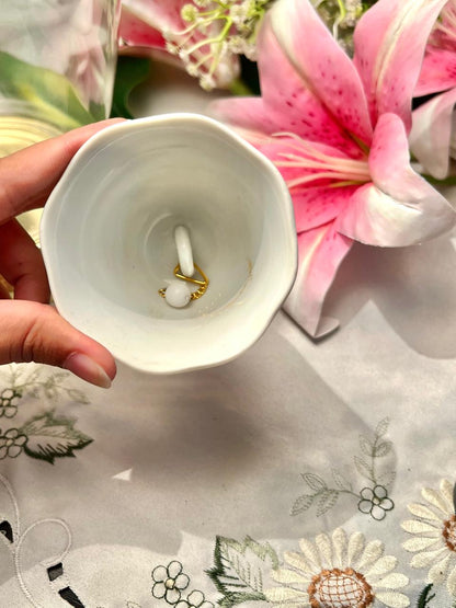 Floral Butterfly Ceramic Hand Bell 5 in