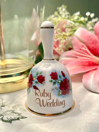 Amber China Ruby Wedding Fine Bone China Bell 4 in
