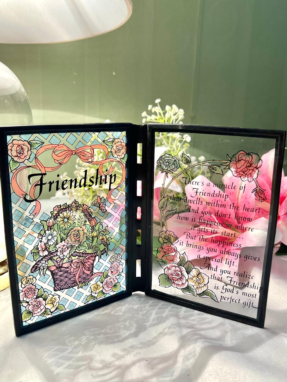 Floral Friendship Folding Decorative Frame 7 in