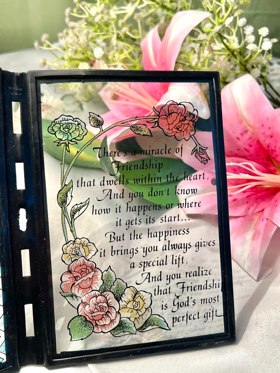 Floral Friendship Folding Decorative Frame 7 in