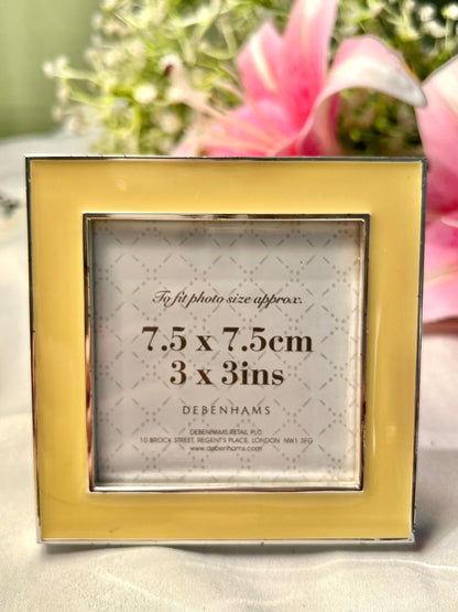 Debenhams Yellow Enamel Photo Frame 4 x 4 in