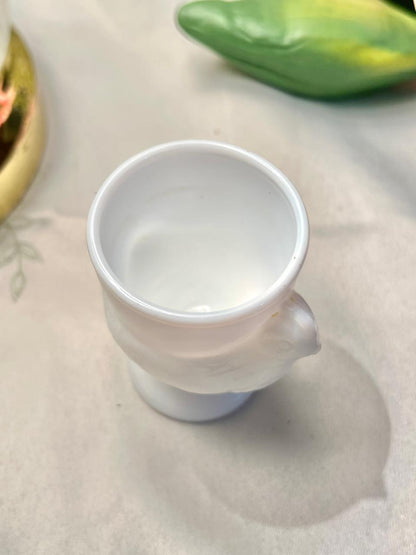 White Ceramic Bird Egg Cup 8cm