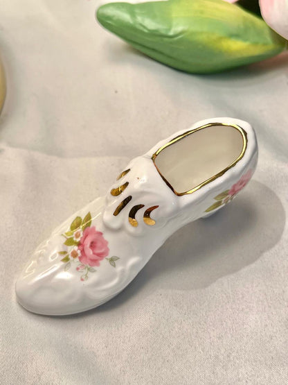 Queensway Fine Bone China Floral Shoe Ornament 10cm