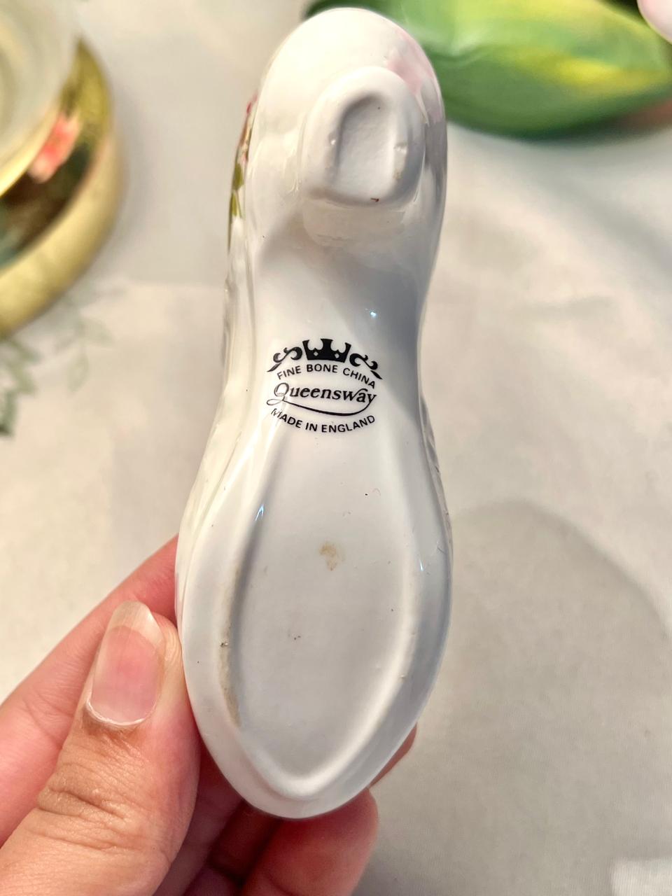 Queensway Fine Bone China Floral Shoe Ornament 10cm