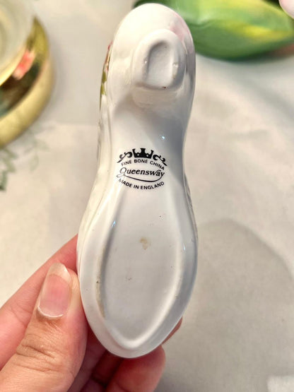 Queensway Fine Bone China Floral Shoe Ornament 10cm