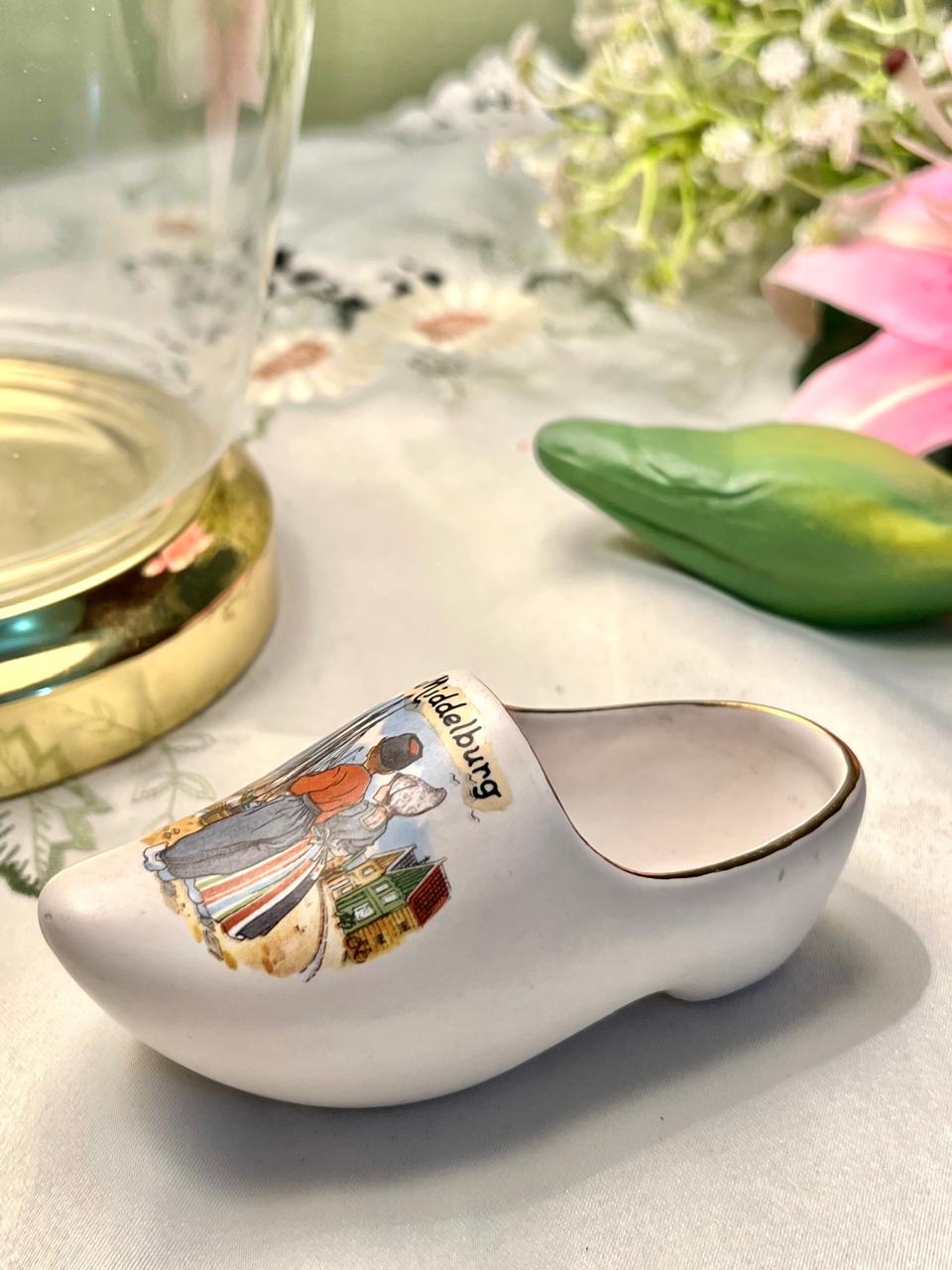 Flora Gouda Holland Middelburg Ceramic Clog Ornament 10cm