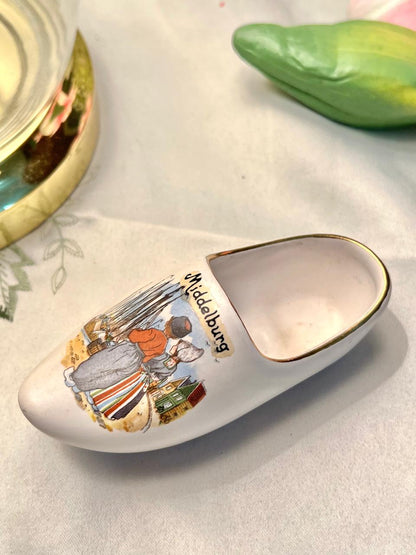 Flora Gouda Holland Middelburg Ceramic Clog Ornament 10cm