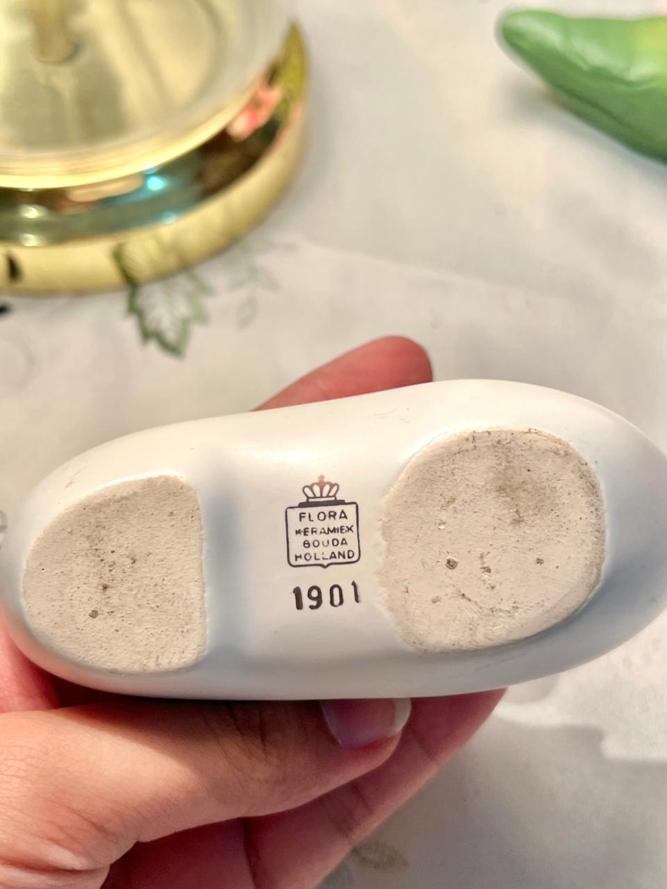 Flora Gouda Holland Middelburg Ceramic Clog Ornament 10cm