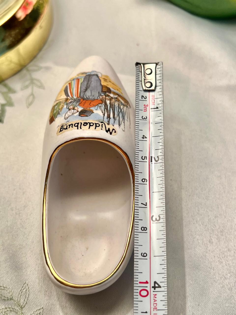 Flora Gouda Holland Middelburg Ceramic Clog Ornament 10cm