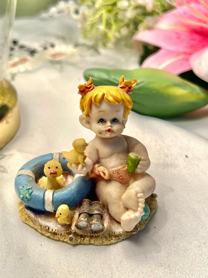Girl with Ducklings Miniature Figurine 7cm