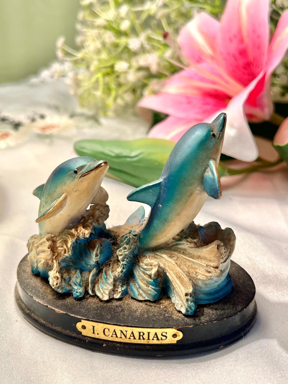 I. Canarias Dolphin Pair Figurine Ocean Decor 10cm