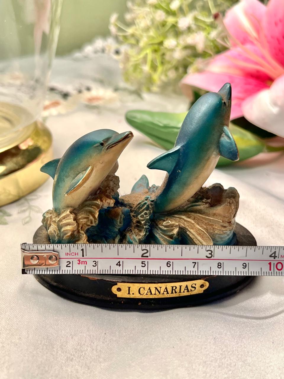 I. Canarias Dolphin Pair Figurine Ocean Decor 10cm