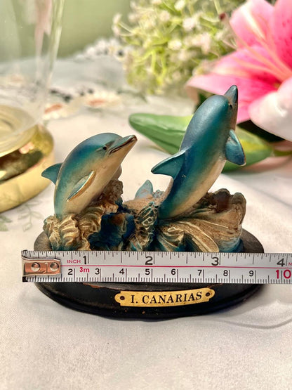 I. Canarias Dolphin Pair Figurine Ocean Decor 10cm