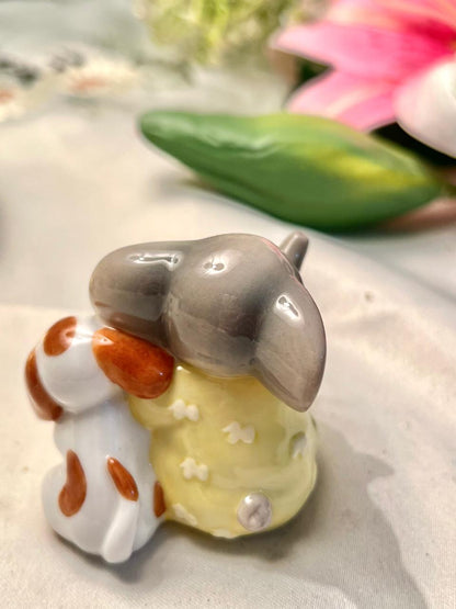 Miniature Elephant & Rabbit Ice Cream Figurine Decor