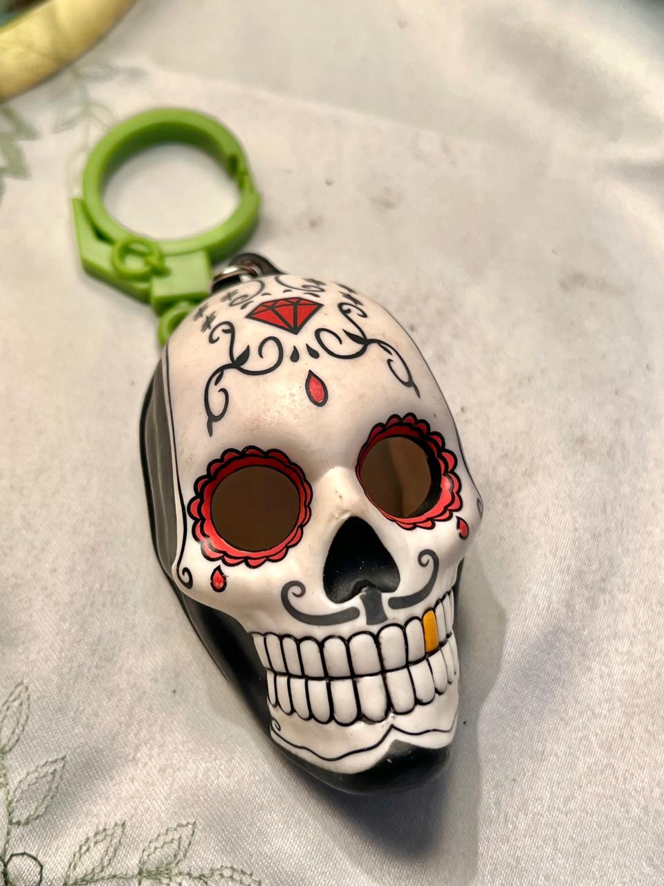 Sugar Skull Decorative Clip Accessory Red Black White 5 in