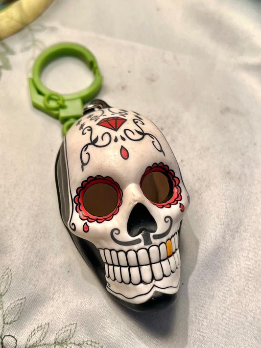 Sugar Skull Decorative Clip Accessory Red Black White 5 in