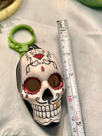 Sugar Skull Decorative Clip Accessory Red Black White 5 in