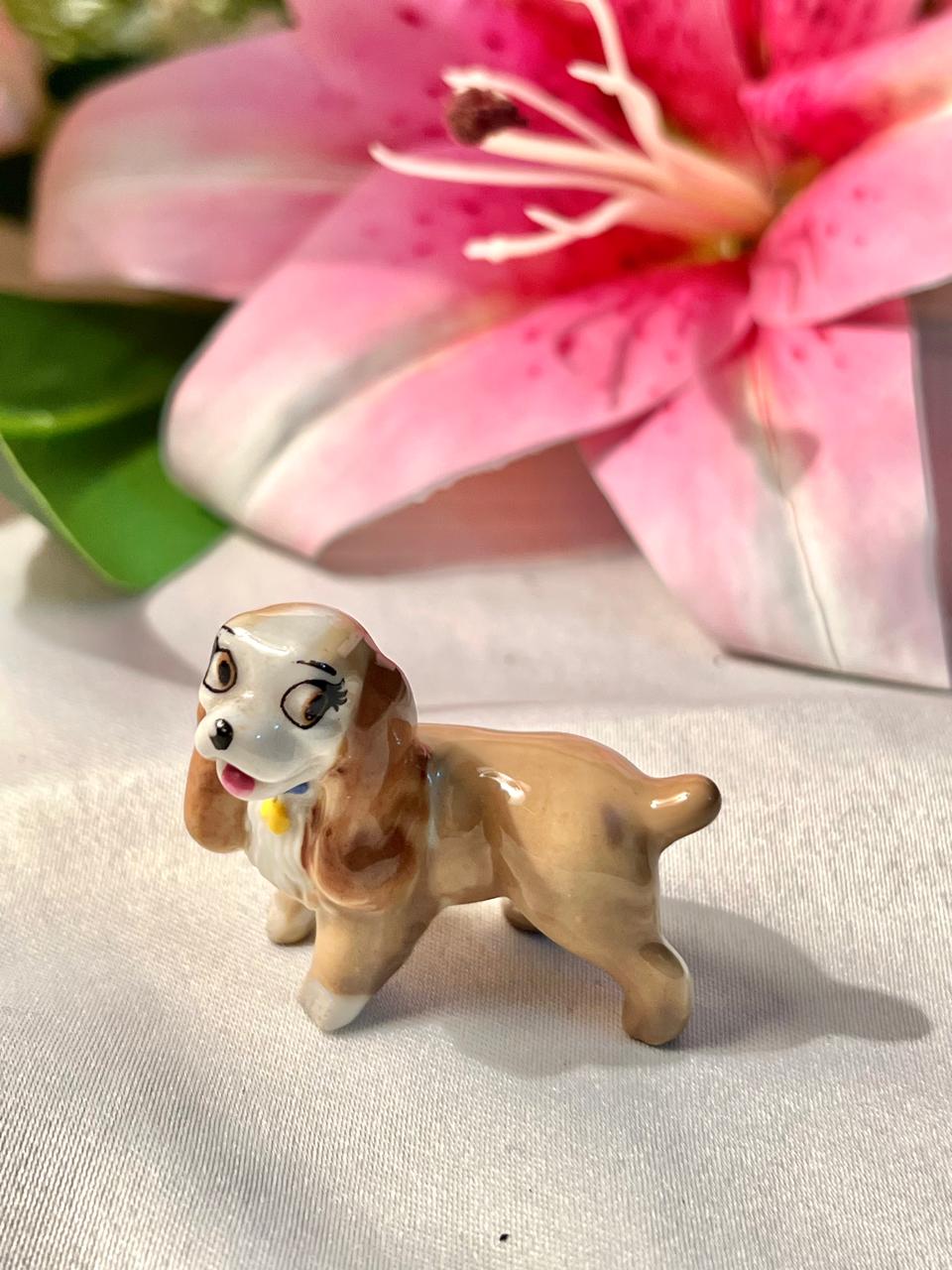 Miniature Brown Spaniel Dog Figurine 1.6 in
