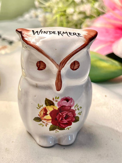 Windermere Floral Owl Figurine 3.5 in