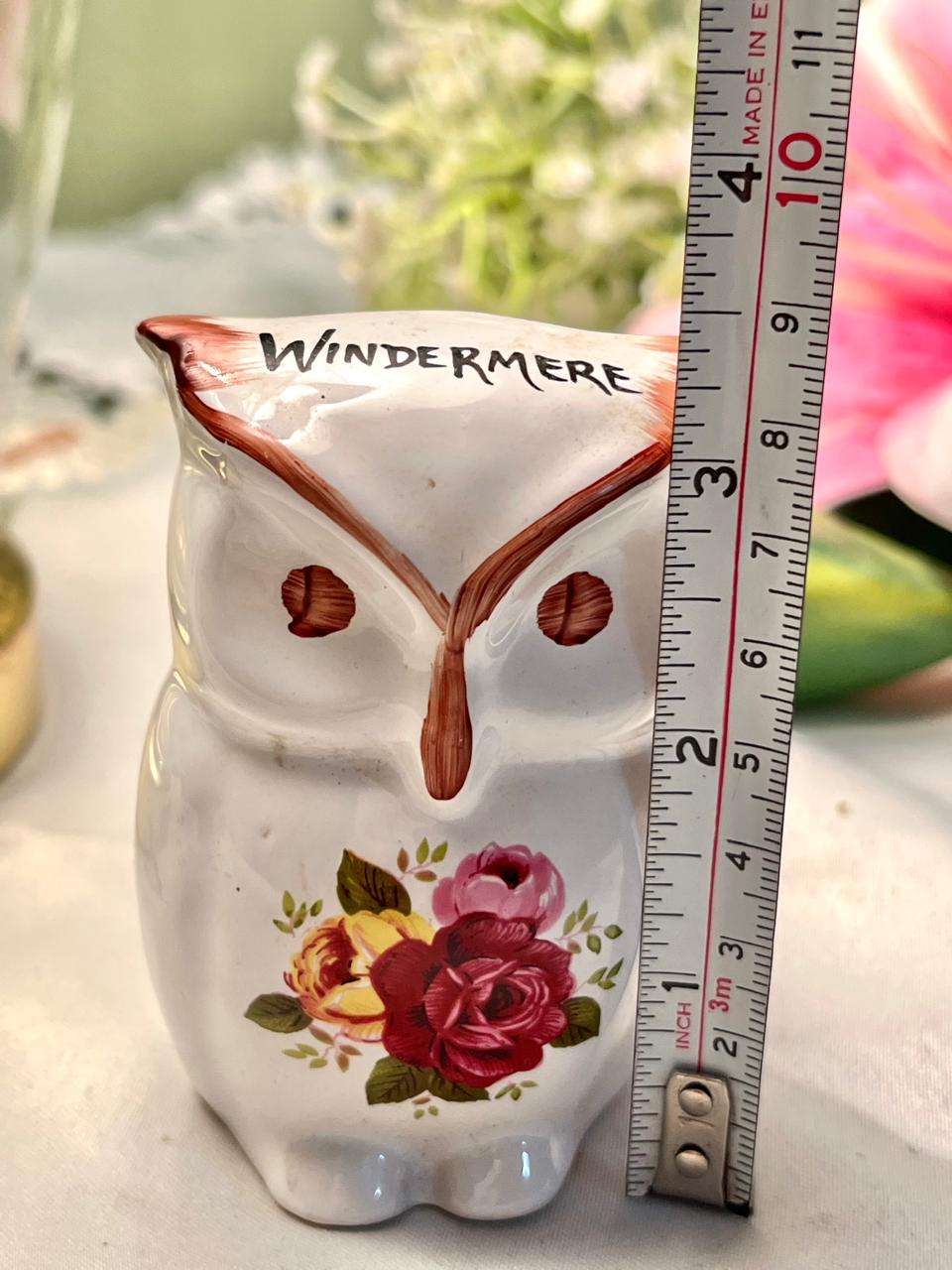 Windermere Floral Owl Figurine 3.5 in