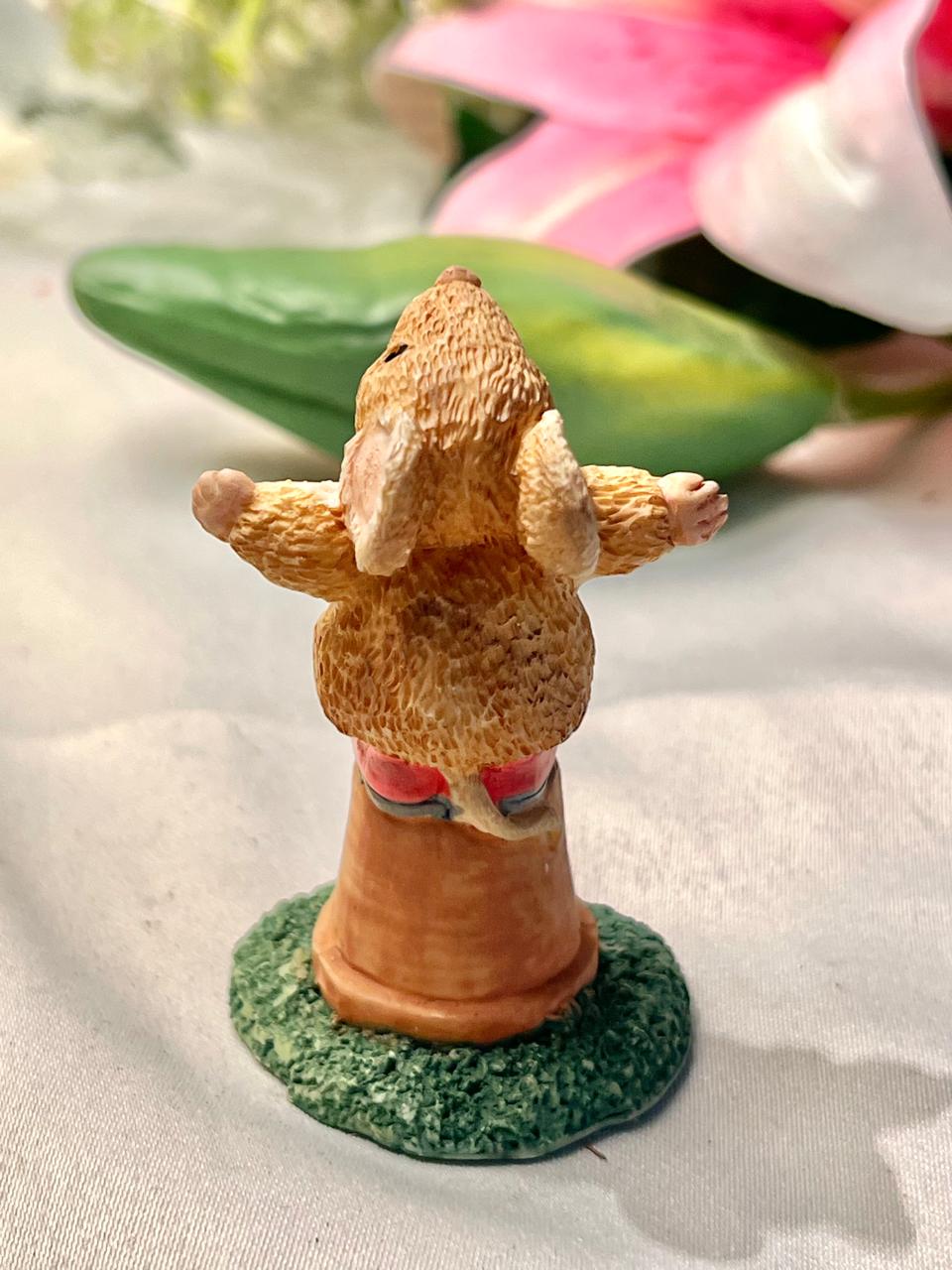 Miniature Mouse Figurine on Stool – Approx. 3 Inch