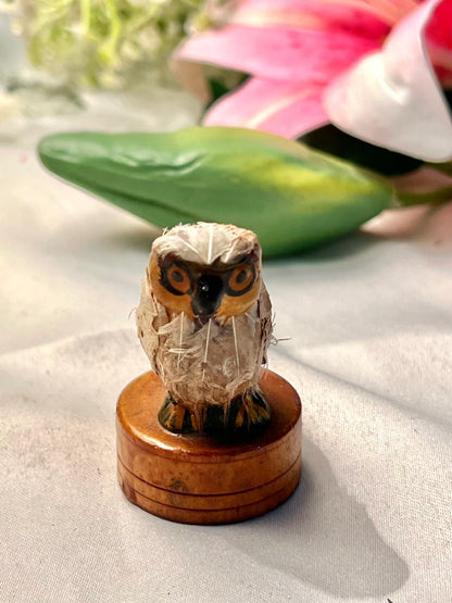Miniature Owl Figurine on Round Base – Approx. 2.5 Inch