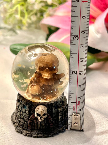 Skull Skeleton Crystal Globe Gothic Decor 8cm