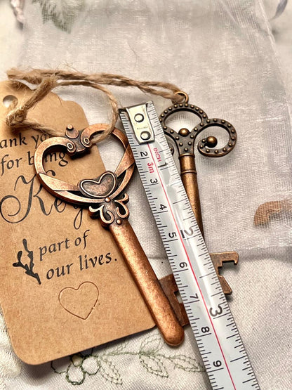 Bronze-Tone Decorative Key Set 2-Piece 8cm
