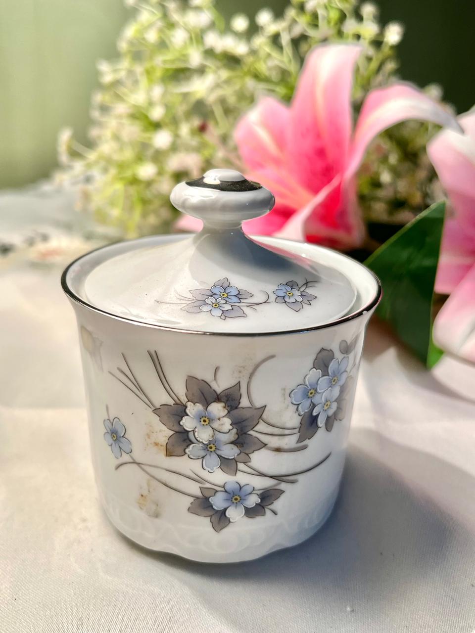 Winterling Bavaria Floral Lidded Sugar Bowl 10cm