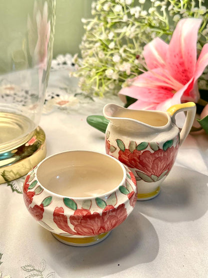 Crown Ducal Azalea Floral 3-Piece Jug & Bowl Set