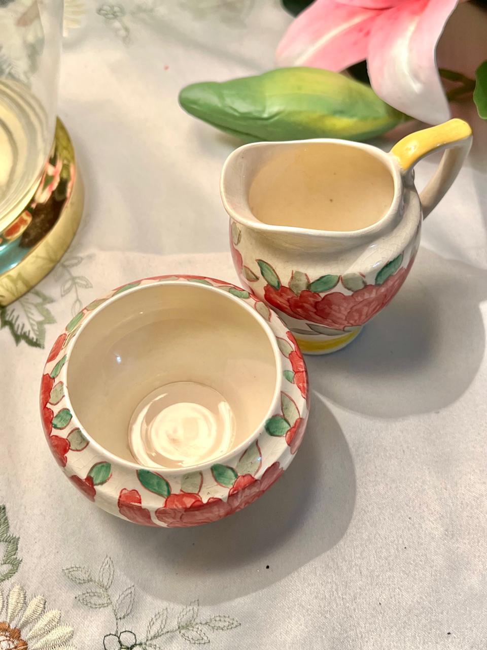 Crown Ducal Azalea Floral 3-Piece Jug & Bowl Set