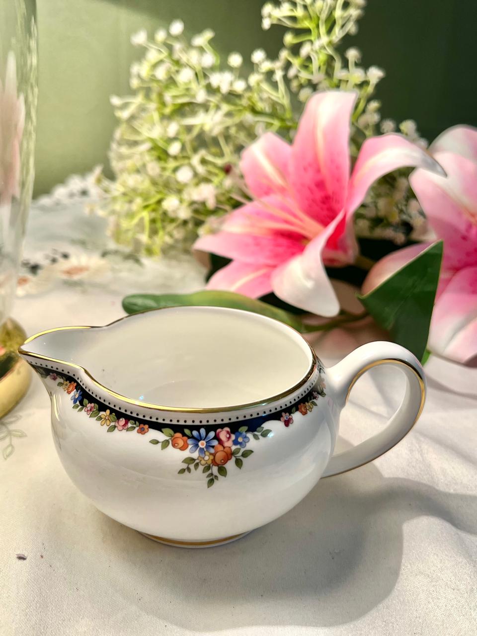Wedgwood Osborne Bone China Floral Creamer 5 in