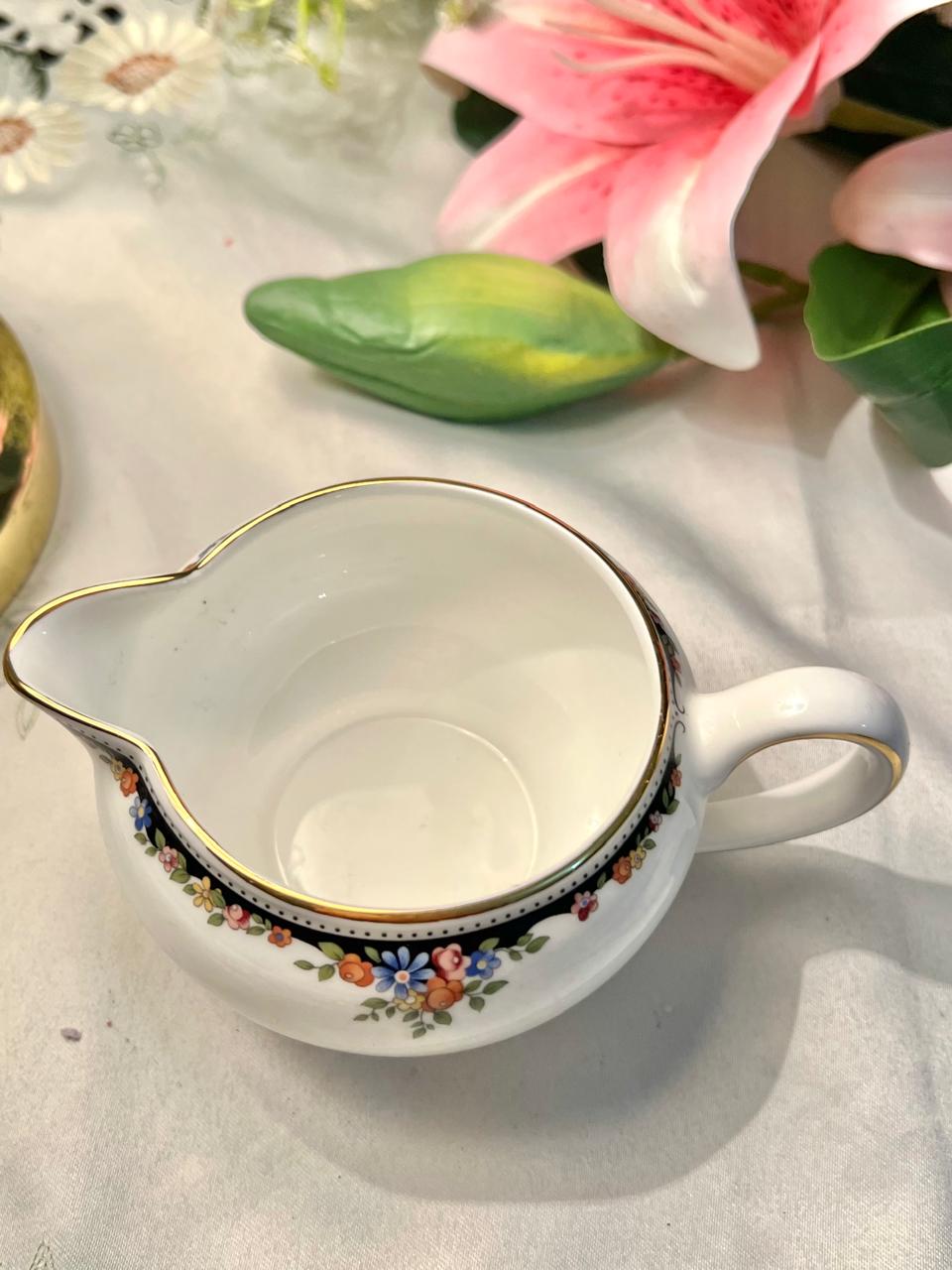 Wedgwood Osborne Bone China Floral Creamer 5 in