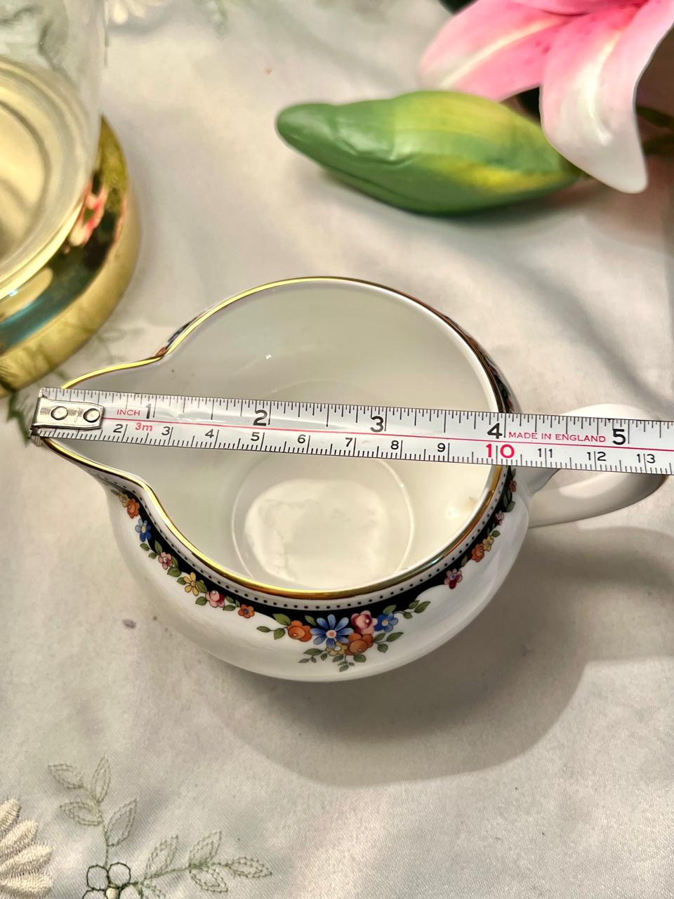 Wedgwood Osborne Bone China Floral Creamer 5 in