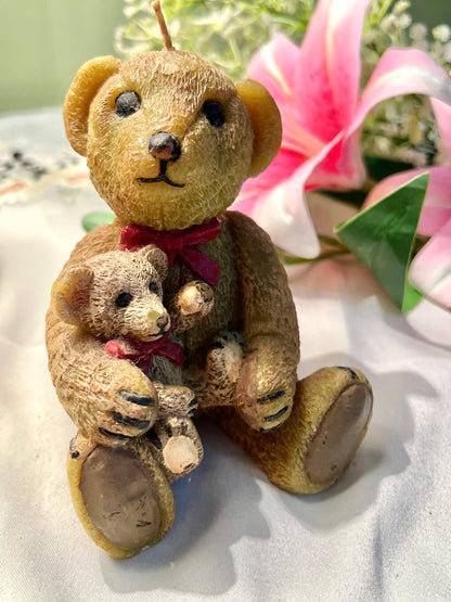 Teddy Bear & Cub Decorative Candle 4.5 in