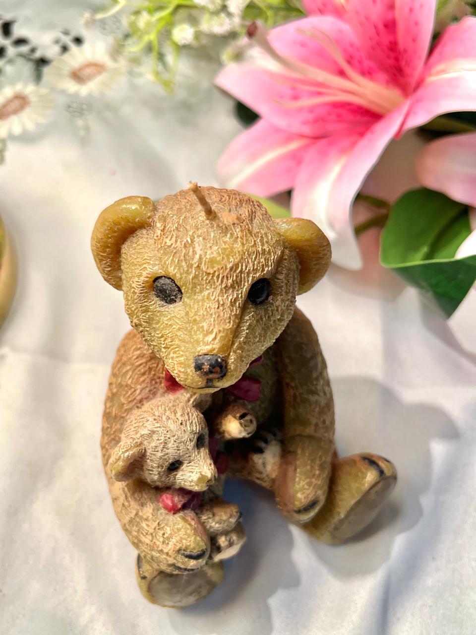 Teddy Bear & Cub Decorative Candle 4.5 in