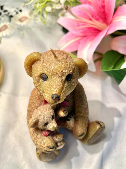 Teddy Bear & Cub Decorative Candle 4.5 in