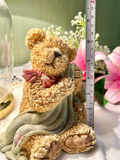Teddy Bear Figurine with Blanket 6 in