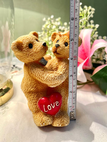 Teddy Bear Couple Love Heart Figurine 5.5 in