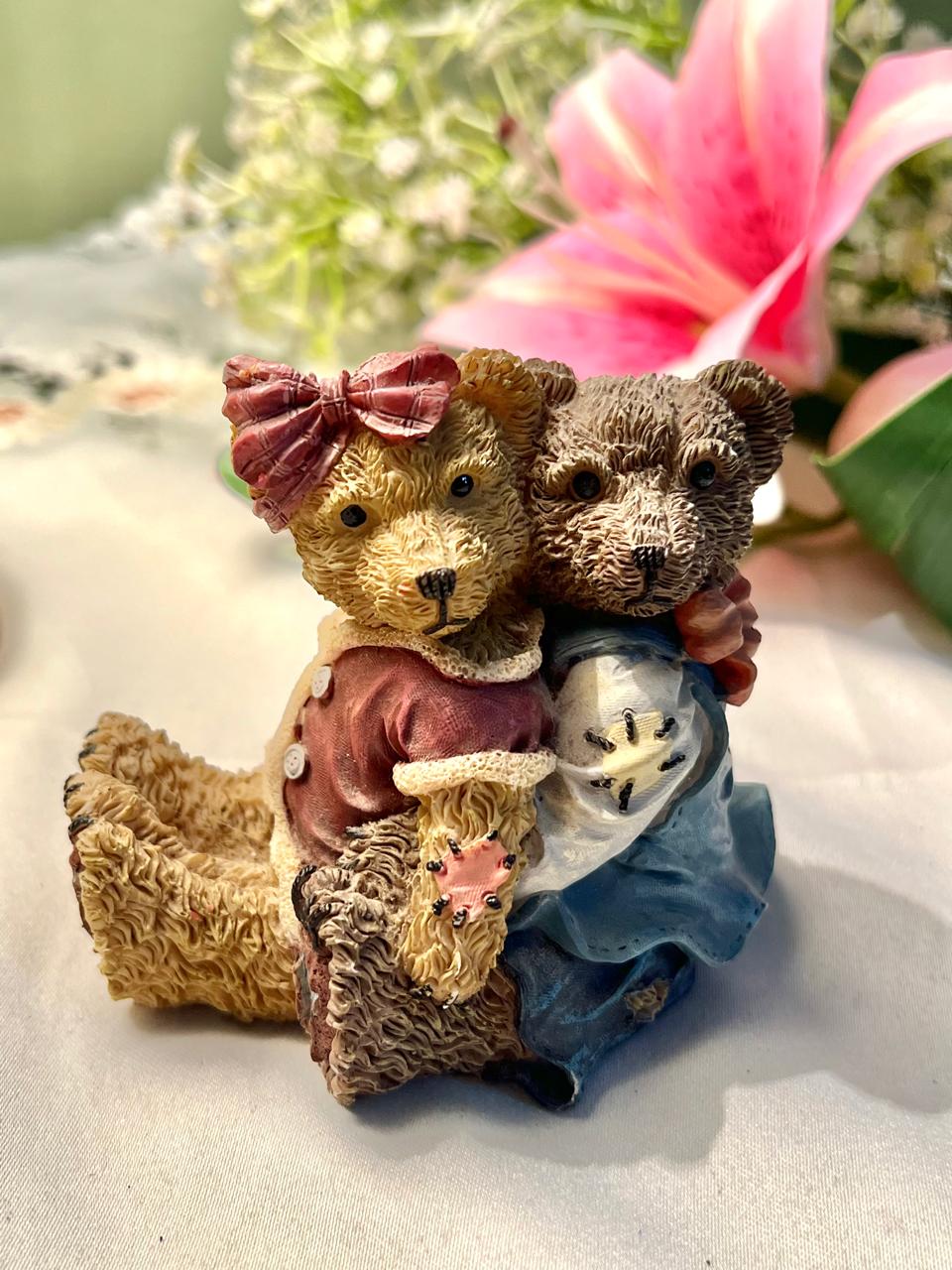Teddy Bear Couple Decorative Figurine 3.5 in